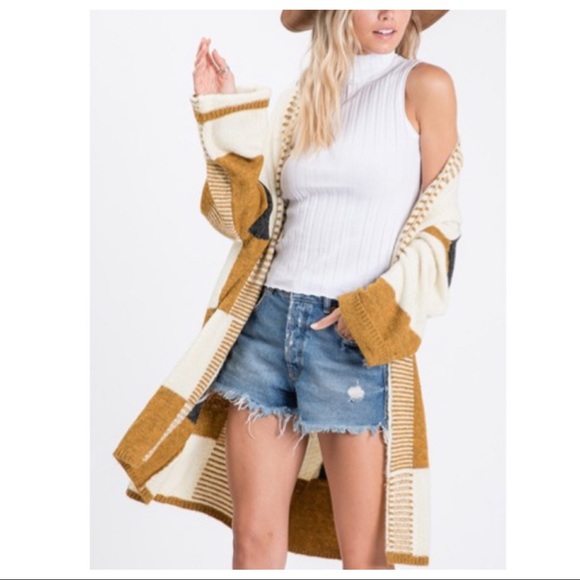 ✨LAST ONE✨Boho Chic Color Block Knit Cardigan - Picture 2 of 8